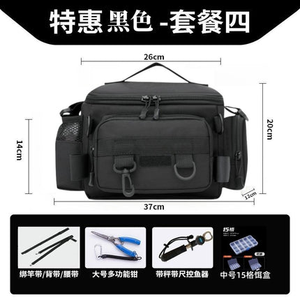 [Send bait box] fishing gear Luya special storage bag waist bag crossbody shoulder waterproof bag large capacity fishing rod bag