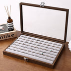 Walnut inner gray jewelry box [horizontal ring]