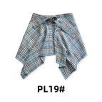 Blue white black checkered / One size fits all