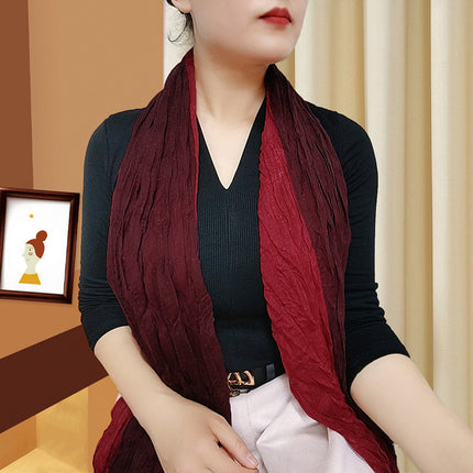 Spring and Summer Cotton Linen Pressed Pleated Leopard Scarf Women Autumn and Winter New Stylish Fashion Beach Scarf Shawl