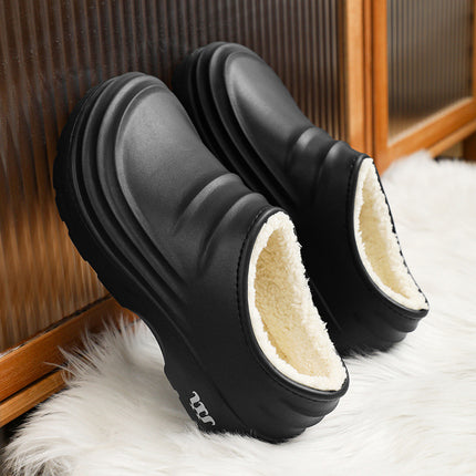 Cross-border Warm Chef Shoes Men's Waterproof Kitchen Shoes One-pedal Cotton Shoes Labor Protection Work Shoes with Patent Appearance