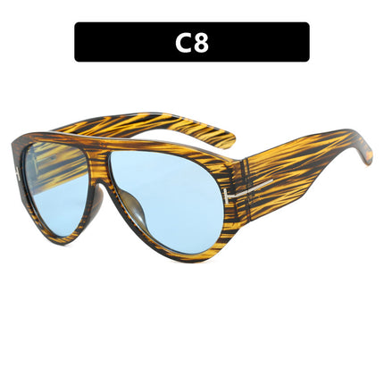 Pilot T-Shaped Large Frame Toad Sunglasses for Women 2024 New European and American Sunglasses Personalized Fashion Sunglasses