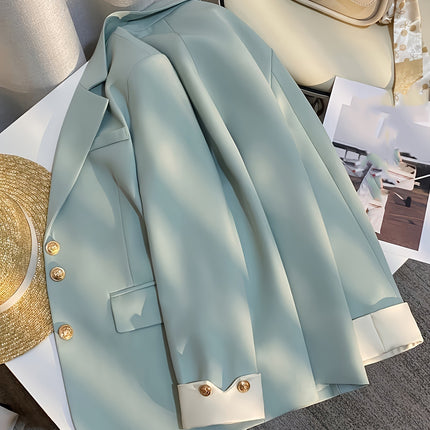 2025 Spring and Autumn New Multi-Color Suit Jacket Cream Korean Style Design Niche Fashion Temperament Goddess Commuting