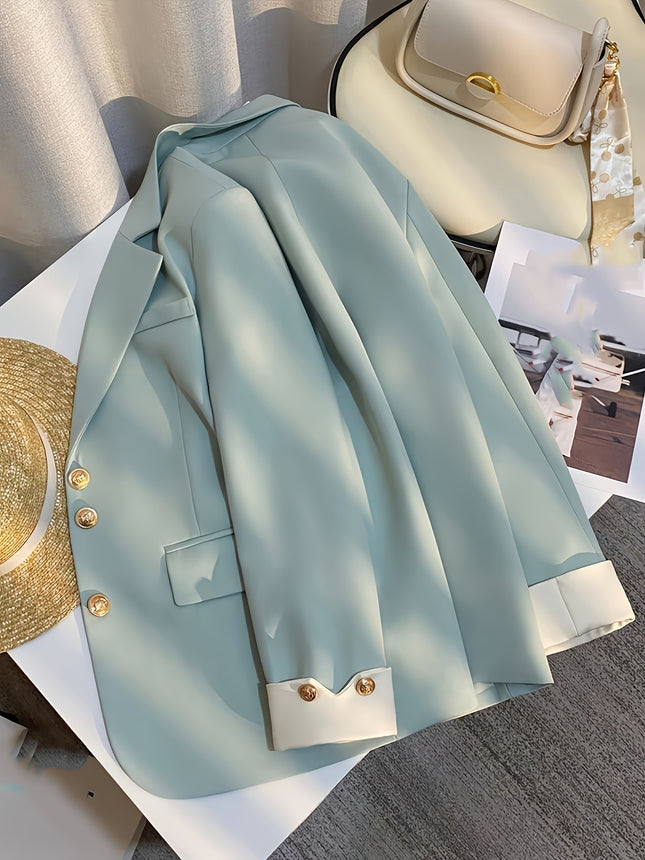 2025 Spring and Autumn New Multi-Color Suit Jacket Cream Korean Style Design Niche Fashion Temperament Goddess Commuting