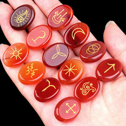 witches runes witch runes natural crystal agate semi-precious stone carvings such as nilune runes