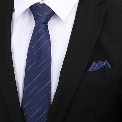Formal wear wedding tie men's 8CM bridegroom wedding Korean style wine red business tie narrow zipper lazy men and women