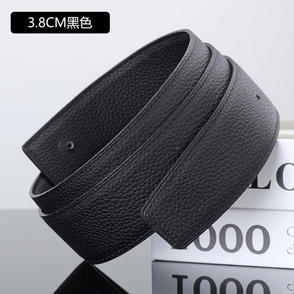 Guangzhou belt manufacturers spot wholesale headless layer cowhide smooth buckle leather pure cowhide pants belt does not take the lead