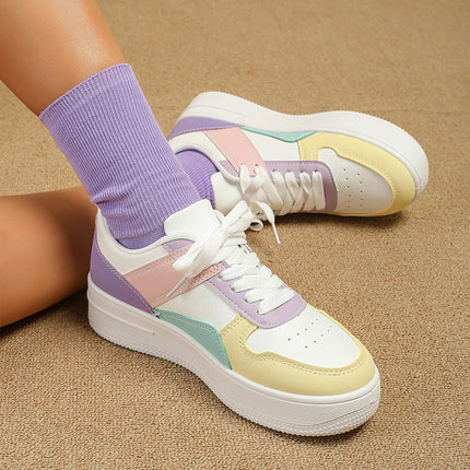 White Shoes Women's New Fashion Sports Casual Shoes Cross-border Foreign Trade plus size All-match Breathable Thick Sole Heightening Shoes
