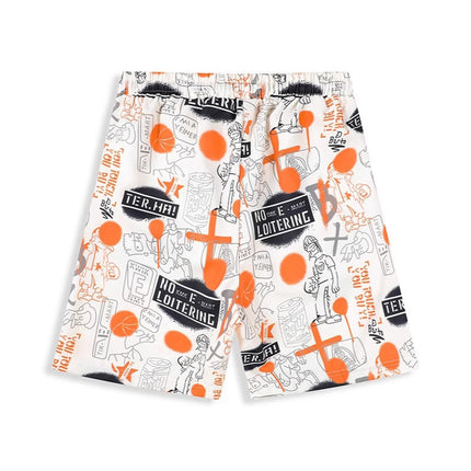 Trendy Printed Shorts for Men and Women, Summer Ice Silk Cool Casual Knee-Length Shorts, Youth Straight Beach Shorts