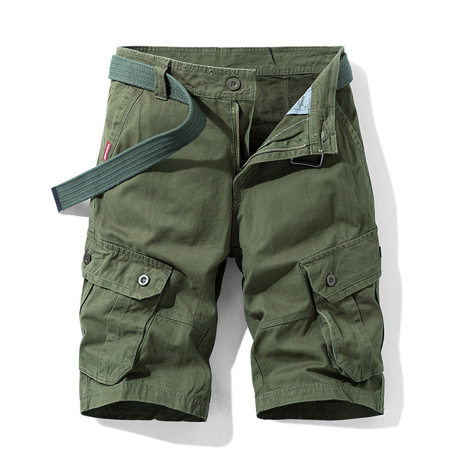 Summer men's new casual five-point pants trend straight multi-bag shorts men's wholesale Japanese work shorts men's