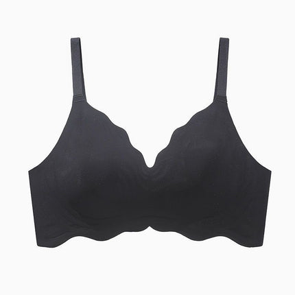 Rabbit Ear Bra for Women with Large Busts, Minimizing Effect, Vest-Style, Gathered, Wireless, Rabbit Ear Cup, Lift-Up Bra, Seamless, Thin Style