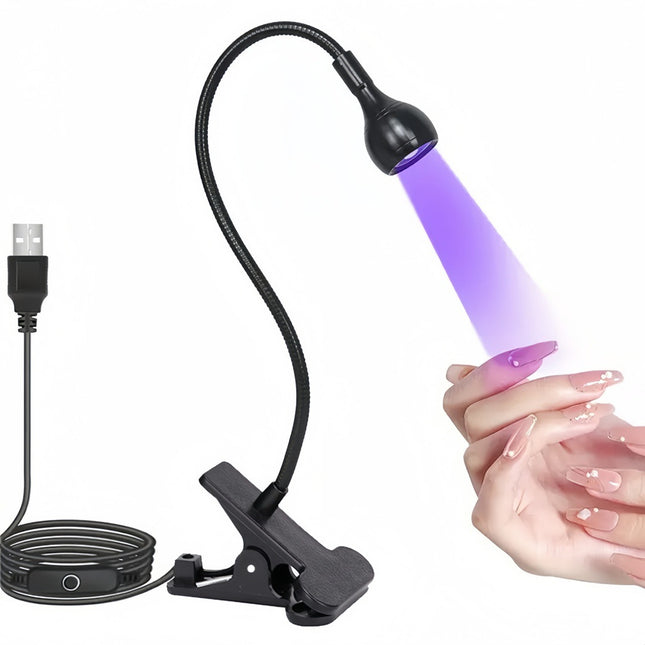 Gooseneck Manicure Lamp USB Clip 395 Phototherapy Lamp Nail Polish Uv Glue Curing Baking Lamp Purple Light Manicure Lamp