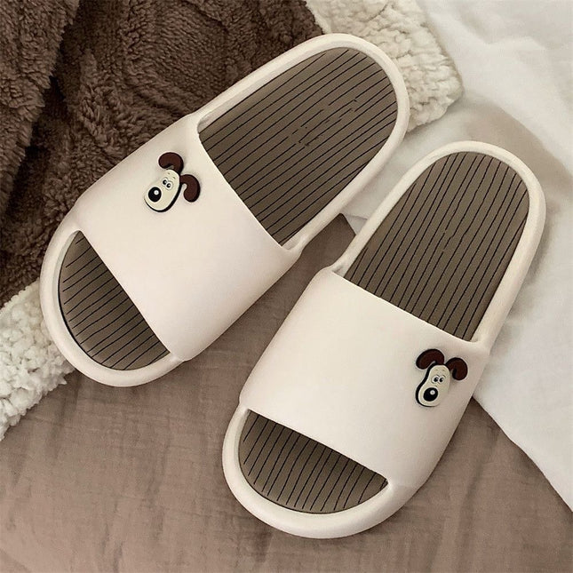 2025 New Style Slippers for Women Summer Outer Wear Cartoon Outer Wear Non-Slip Wear-Resistant Flat Bottom Heightening Home Couple Slippers for Women