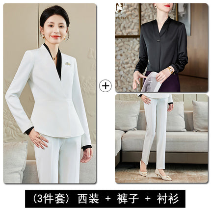 Suit Skirt, Business Attire, Goddess-Style Suit Set, Beauty Salon Front Desk, Hotel Sales Department, Jewelry Store Work Uniform