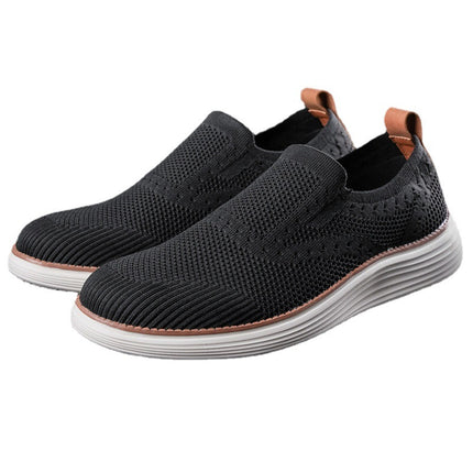 Cross-Border Large Size 2025 Summer New Slip-On Lightweight Fly-Knit Casual Sports Shoes Men's Running Shoes Sneakers