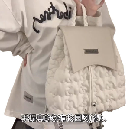 Original Ins-Style 2026 New Model Cute Backpack for Female College Students Drawstring Bag Chain Backpack
