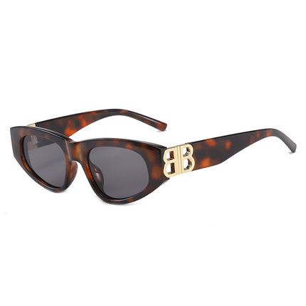 European and American New Style Trendy Flat Glasses for Women with Round Faces, Vintage Sunglasses with Uv Protection, Amazon Cross-Border High-End