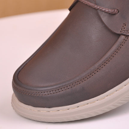 Rubber Foam Light Sole Frosted Cowhide Comfortable Men's Leather Shoes Lace-Up Breathable Hot-Selling Wholesale Casual Shoes