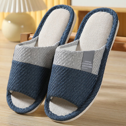Japanese Linen Slippers for Women Spring & Fall Home Indoor Puff Cotton and Linen Silent Non-Slip Thick-Soled Bathroom Slippers for Men Wholesale