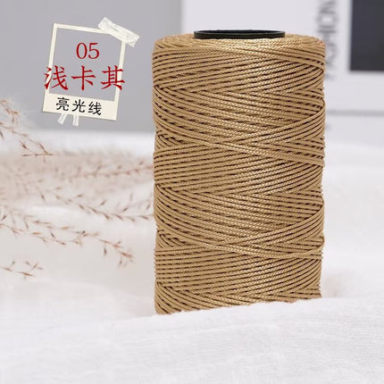 Bright Silk Thread 1mm Thin Thread for Crocheting Bouquets, Bags, Shoes, Handmade 100g Factory Direct Wholesale Knitting Thread