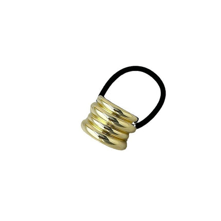 Cross-border new European and American cold wind geometric metal concave-convex elastic new temperament hair ring hair rope temperament head rope