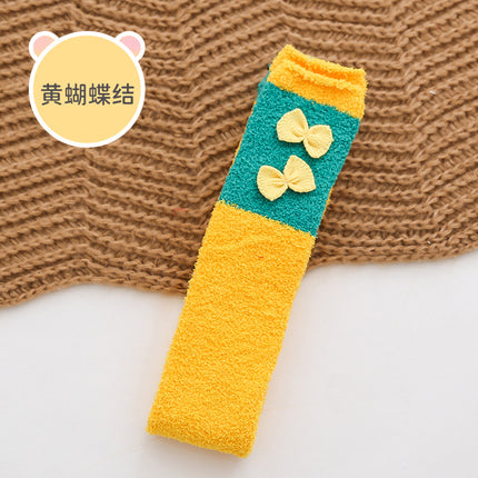 Coral fleece winter thickened socks women's Christmas socks cute cartoon home socks floor over-the-knee long women's socks ins