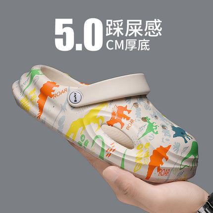 Boys Slippers Hole Shoes 2024 New Summer Children's Non-Slip Deodorant Sandals Soft Sole Outer Wear Boys Beach Shoes