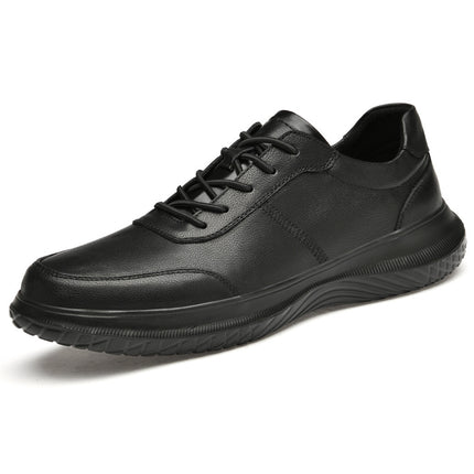 2023 Four Seasons Men's Lightweight Sports Leather Shoes Top Layer Cowhide Wear-Resistant Office Business Casual Leather Shoes
