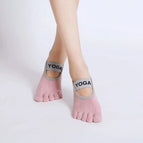 yoga five-finger solid color pink / Free size