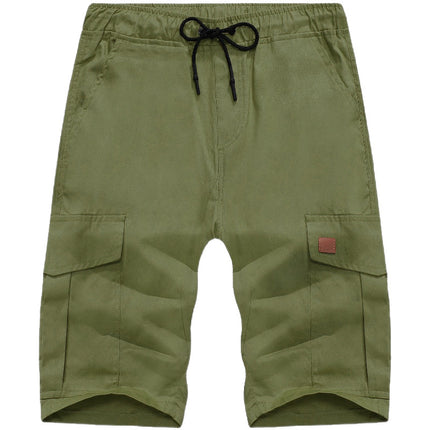 Summer 2023 men's workwear shorts multi-pocket straight shorts men's foreign trade cross-border plus size leather shorts men