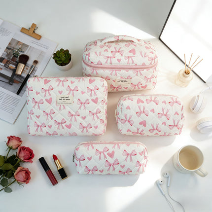 Cross-Border Best-Selling Polyester-Cotton Cosmetic Bag for Women, Large Capacity Travel Portable Toiletry Bag, Makeup Brush Storage Bag