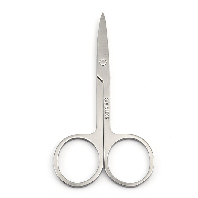Spot Wholesale Stainless Steel Eyebrow Trimming Scissors Eyebrow Trimming Scissors Beauty Special a Scissors Beard Scissors Round Head Nose Hair Scissors