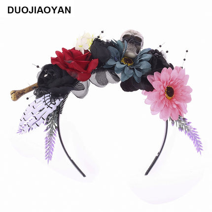Spider Flower Party Halloween New Flower Headdress Hair Hoop Wholesale Makeup Personality European and American Cosplay