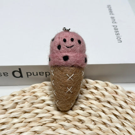 Nepalese Handmade Wool Felt Finished Vegetable and Fruit Bag Pendant Cute Bread Keychain Creative Decoration