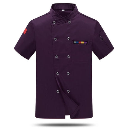 Chef Work Clothes Short-Sleeved Wholesale Men's Kitchen Hotel Catering Foreign Trade Restaurant Printable Embroidered Chef Uniform Long-Sleeved Suit