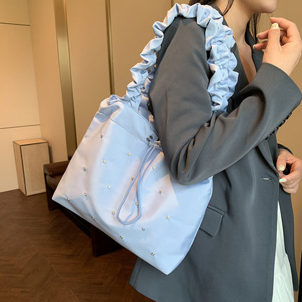 Sweet Small Clear Literary Canvas Large Bag for Women 2025 New Versatile Large Capacity Tote Bag Student Shoulder Bag