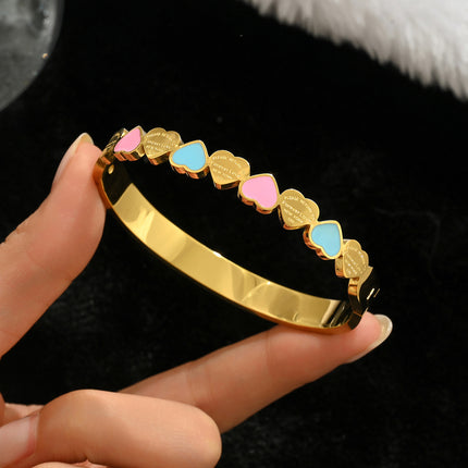 Titanium Steel Bracelet Does Not Fade, Diamond-Encrusted Real Gold Electroplated 18K Gold Stainless Steel Bracelet Douyin Cross-Border Same Style