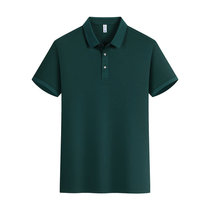 High-Quality Ice Silk Short-Sleeved Polo Shirt with Custom Printed Logo, Summer Breathable Lapel Quick-Drying Work Clothes, Work Clothes Printing