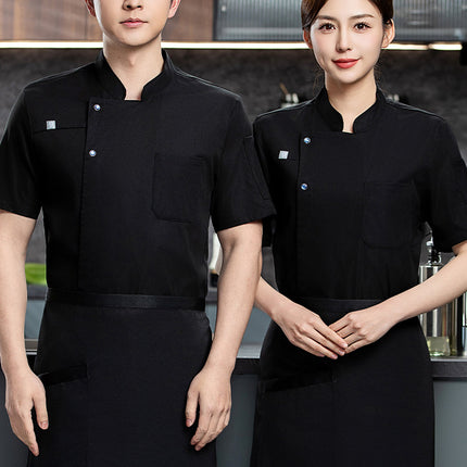 Stretch Quick-drying Summer Breathable Chef Work Clothes Short-sleeved Hotel High-end Men's Western Restaurant Baking Women's Clothes Long-sleeved