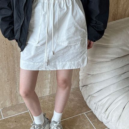 Luxi Drawstring Tooling Skirt Women's Summer 2025 New Minimalist Mountain A- line Hip Sports Skirt 1917