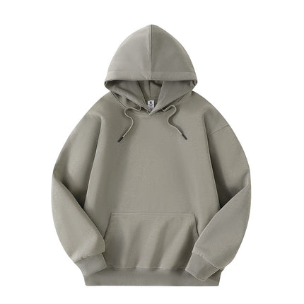 Cross-Border Spot Wholesale Hooded Sweatshirt Solid Color Unisex Loose Drop Shoulder One-Piece Drop Shipping Plus Size Jacket Long Sleeve Inner Layer