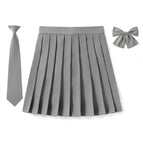 Pure (dark gray) skirt + bow tie + tie / 140CM