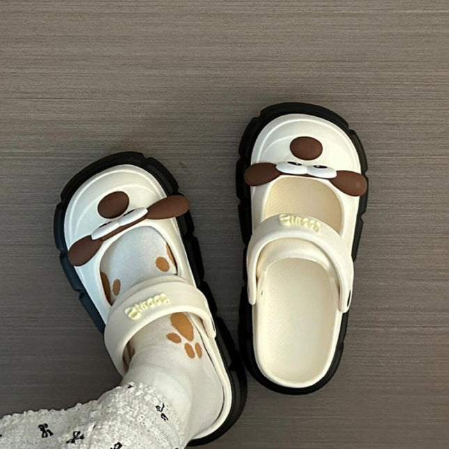 Big-Eyed Dog Eva Clogs Summer 2026 New Trendy Fashion Thick-Soled Casual Versatile Outdoor Slippers