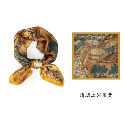 Spring and Summer 70cm Small Square Scarf Women's Autumn and Winter New Foreign Style Fashion All-match Shake Tone Same Scarf Scarf