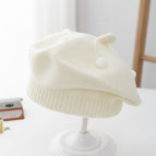 Small white ball beret-white / 3-48 months