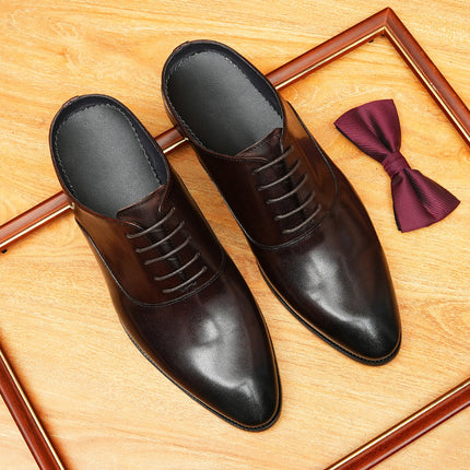 Trendy Foreign Trade Half-Slippers, Business Formal Leather Sandals, Genuine Leather Slip-On Outdoor Clogs, Fitting Room Men's Shoes