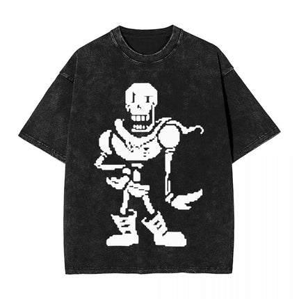 Annoying Dog Game Frisk t Shirts Hip Hop Washed Cotton Overs