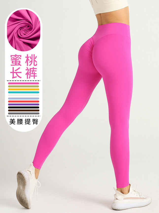 European and American Peach Naked Yoga Pants Women's Ins High Waist Hip-lifting Chrysanthemum Sports Tight Pants Sexy Cycling Fitness Pants