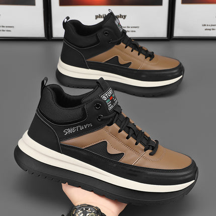 Leather Versatile Casual Microfiber Fashionable Spring Men's Shoes New Sports Shoes Retro Men's Trendy 2025