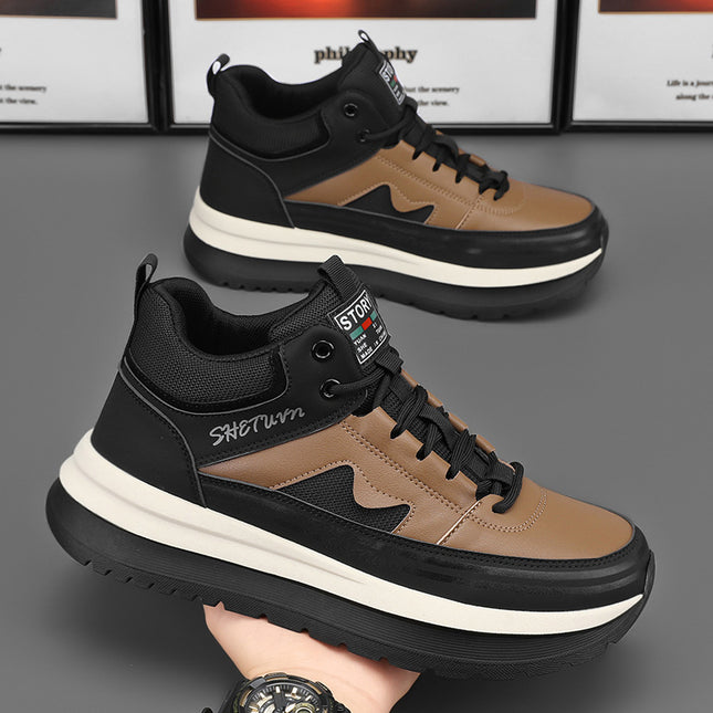 Leather Versatile Casual Microfiber Fashionable Spring Men's Shoes New Sports Shoes Retro Men's Trendy 2025